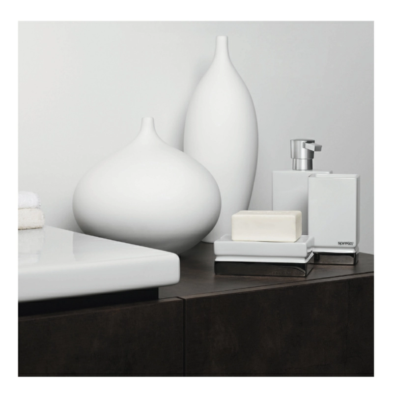 2 Стакан для зубной пасты Spirella Roma, белый с серебром фото 2